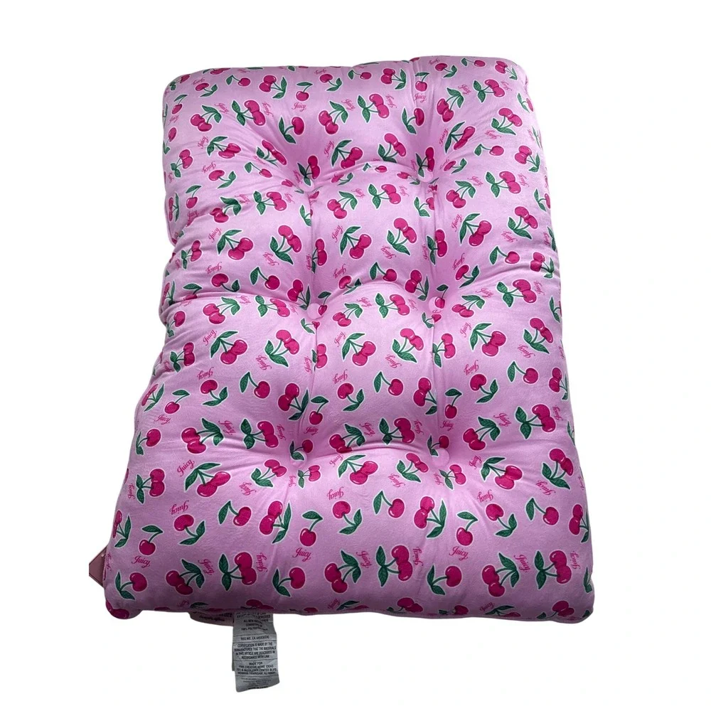 Juicy Couture Pink Cherry Velour Pet Bed Crate Mat Tufted‎ Plush Dog